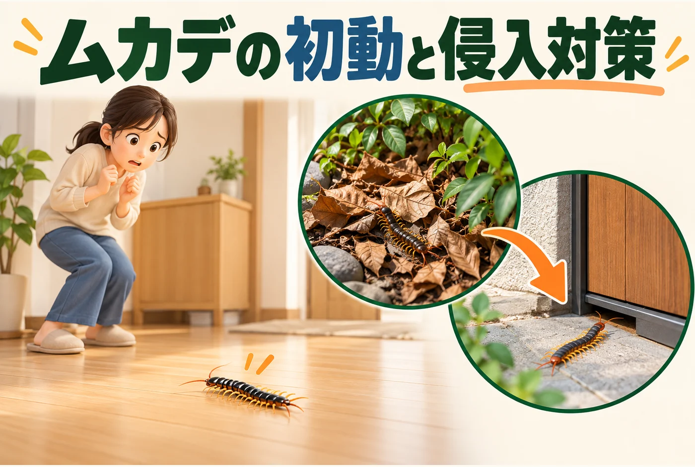 家の中にムカデが出たら？初動と侵入対策を分けて考える