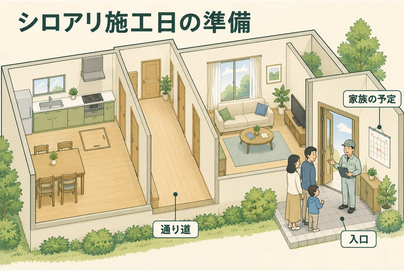 床下点検口と家族の居場所を施工前に相談する
