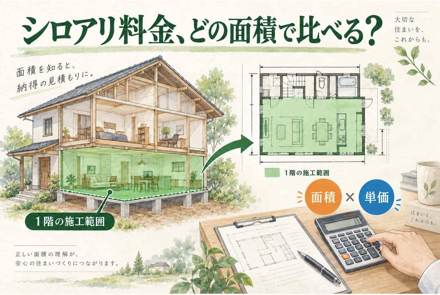 シロアリ駆除はいくら？坪・㎡と施工面積で見積もりを比べる方法