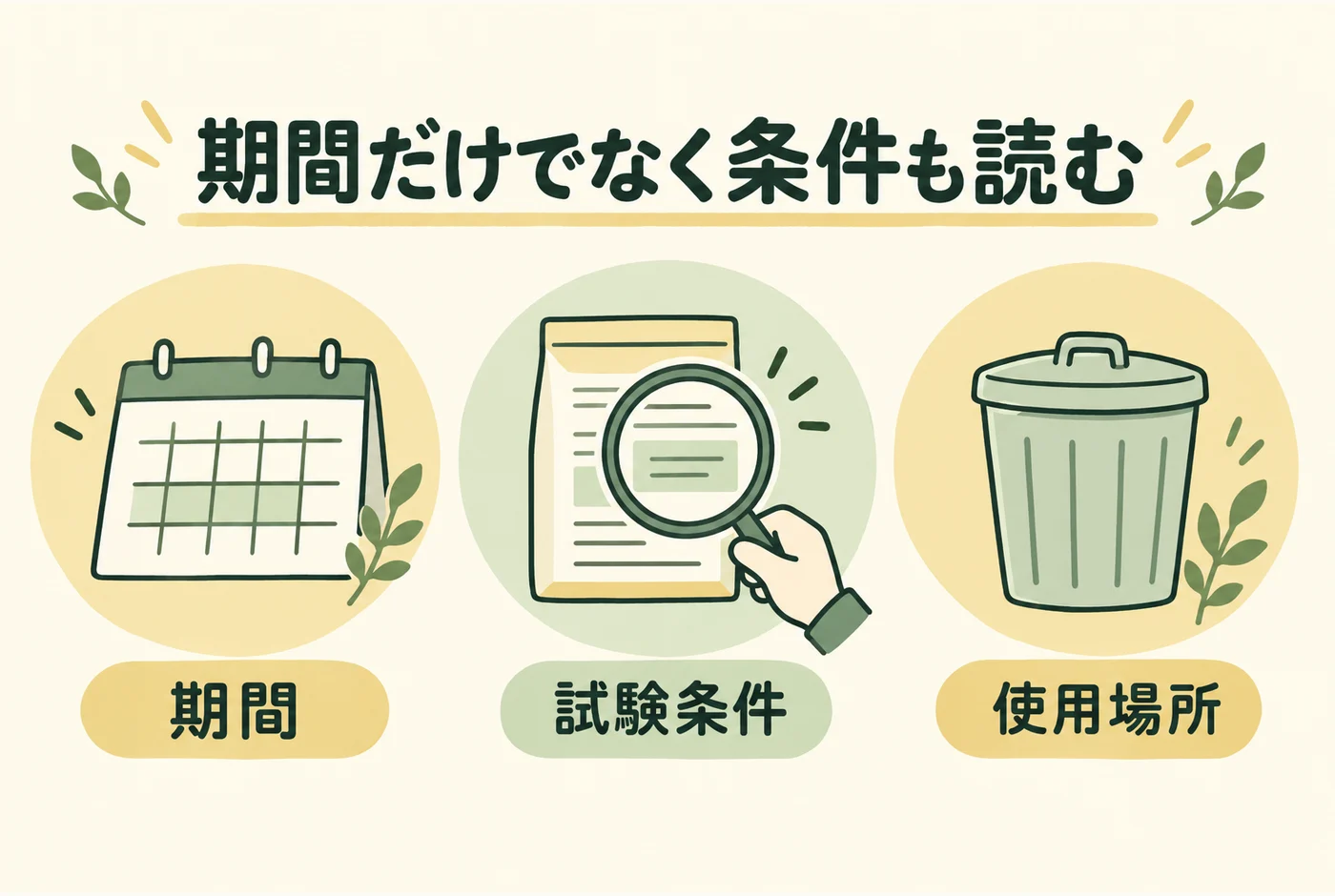期間だけでなく条件も読むを説明する図解