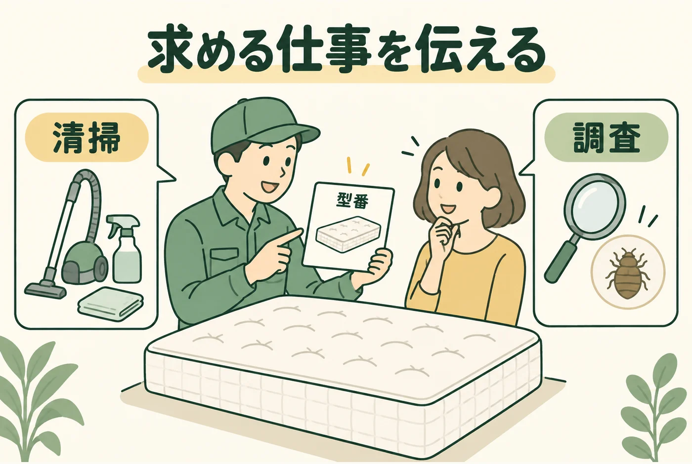 求める仕事を伝えるを説明する図解