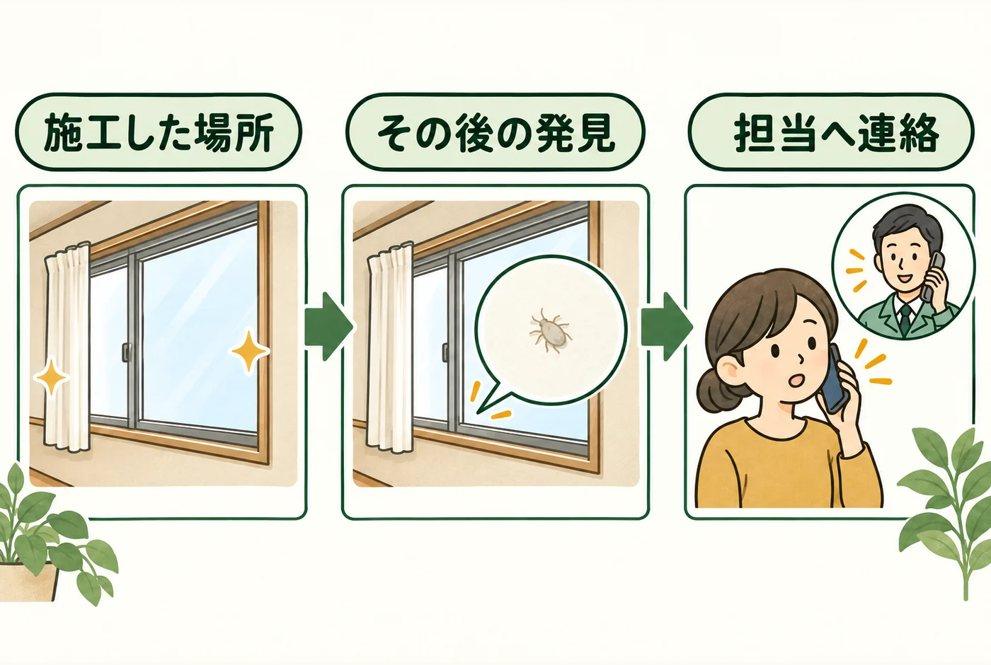 施工記録と同じ場所の発見記録を照合する図