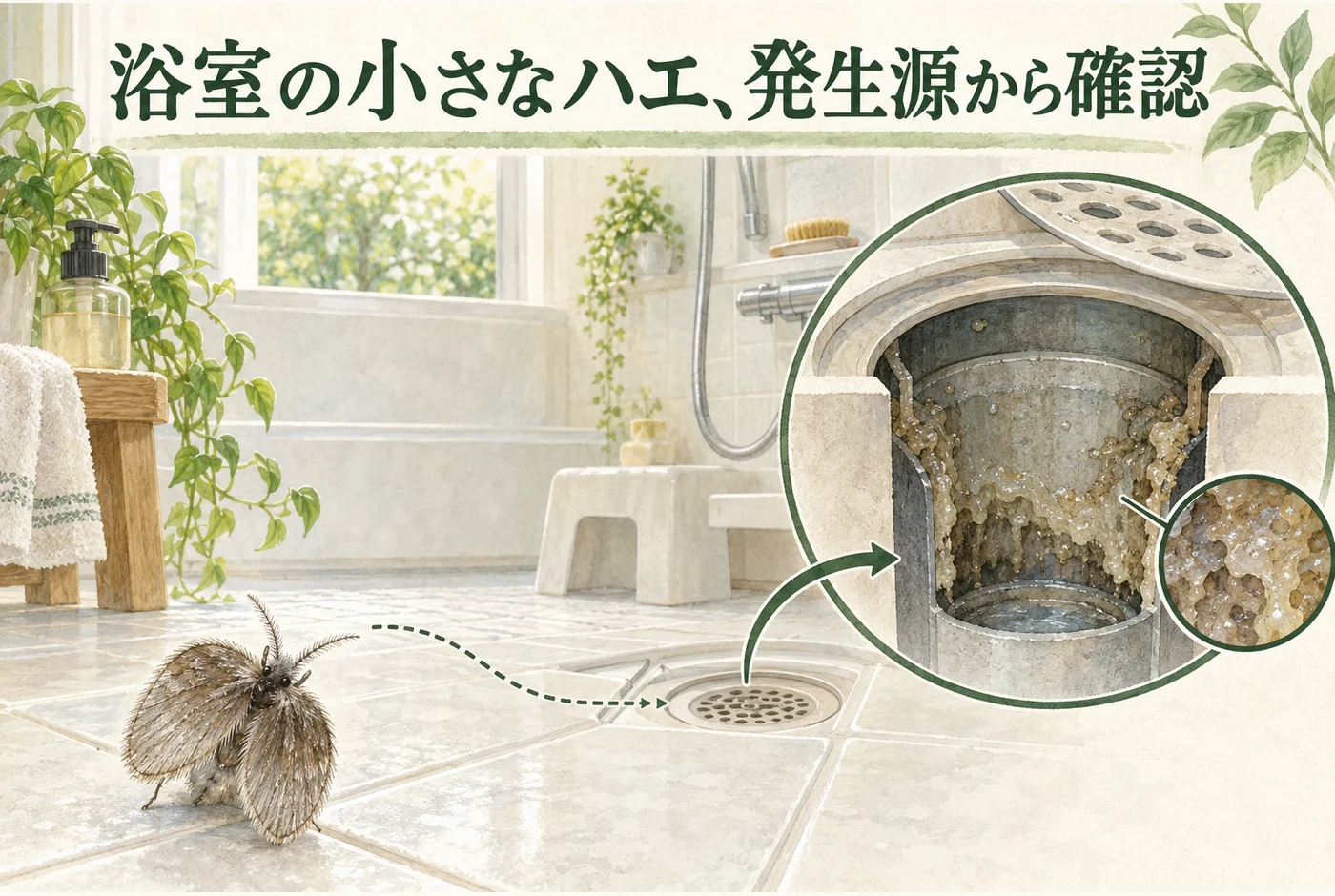 浴室のチョウバエが消えないときは？排水口・封水・設備を分けて確認