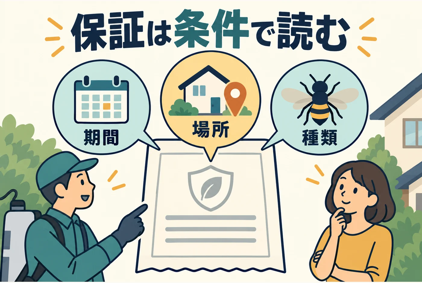 ハチの保証を期間・場所・種類で読む