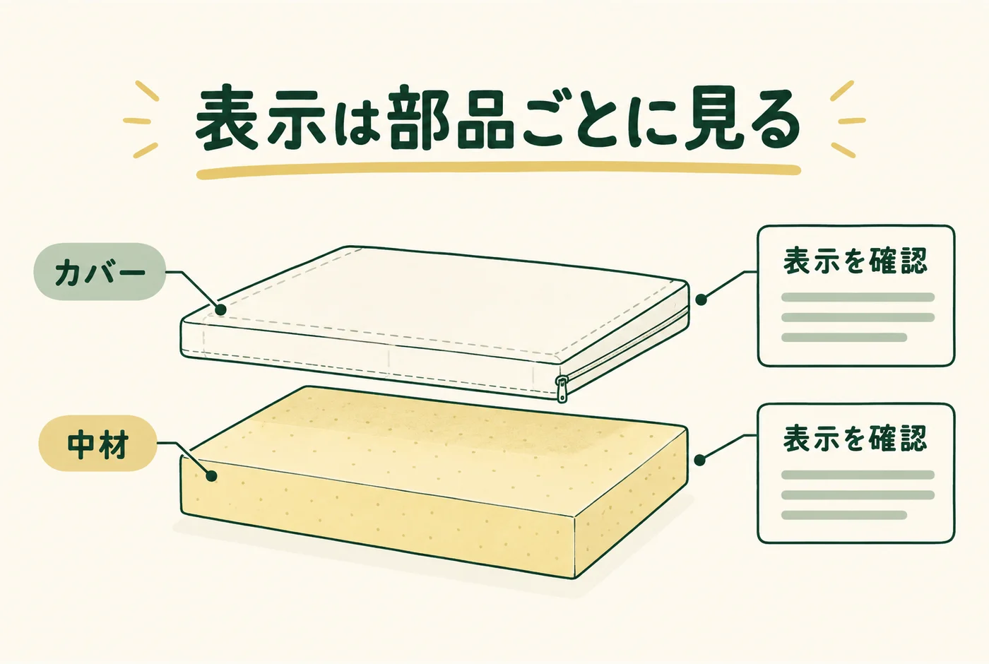 表示は部品ごとに見るを説明する図解