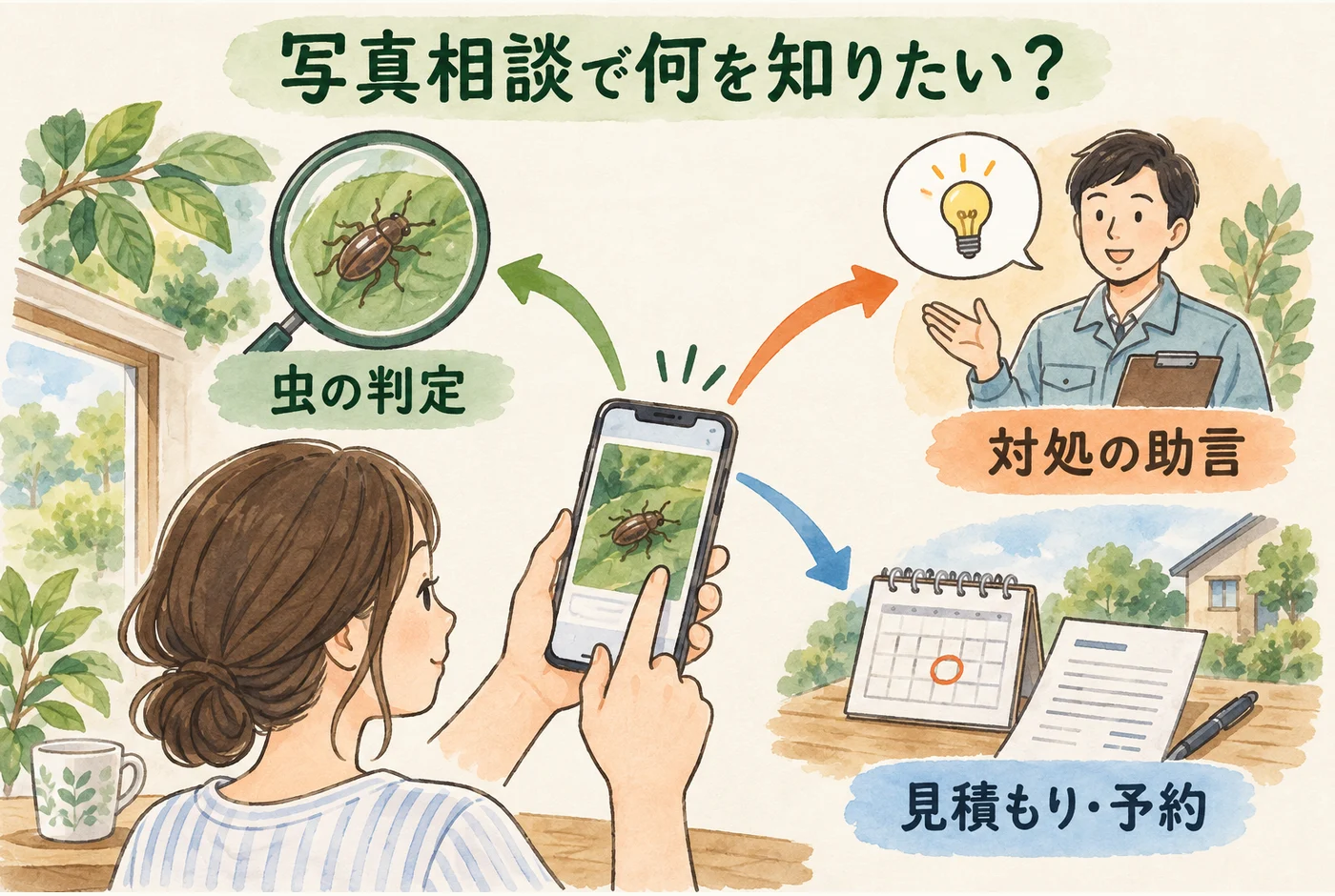 写真判定・助言・見積予約の違い