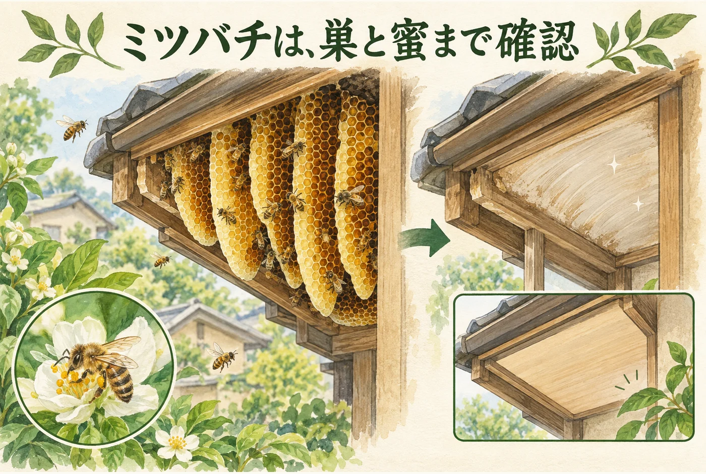 ミツバチの巣は駆除だけで終わる？巣板・蜜の清掃と壁の復旧を確認